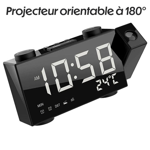 Radio Réveil Projecteur Horloge LED